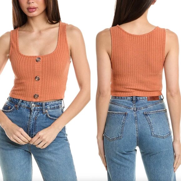 Project Social T Tops - Project Social T BEFORE SUNSET Button Front Sweater Tank